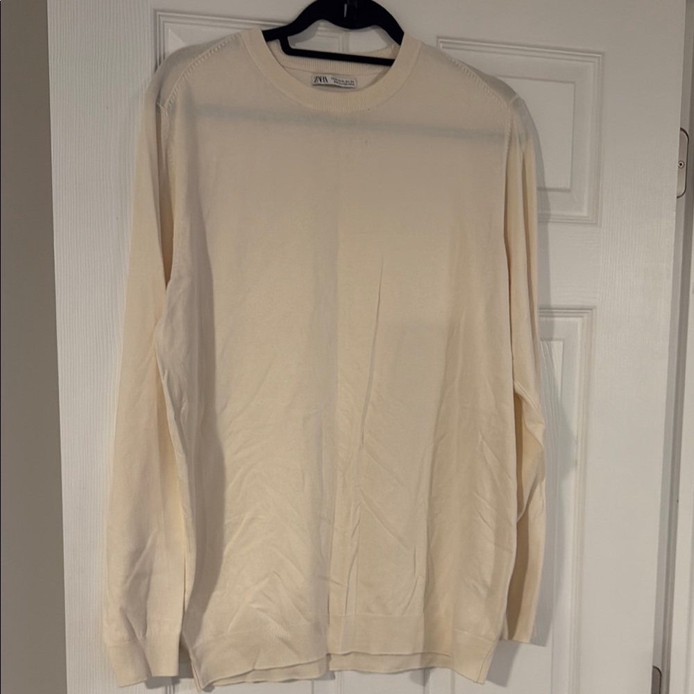 Zara Off-White Long Sleeve Top